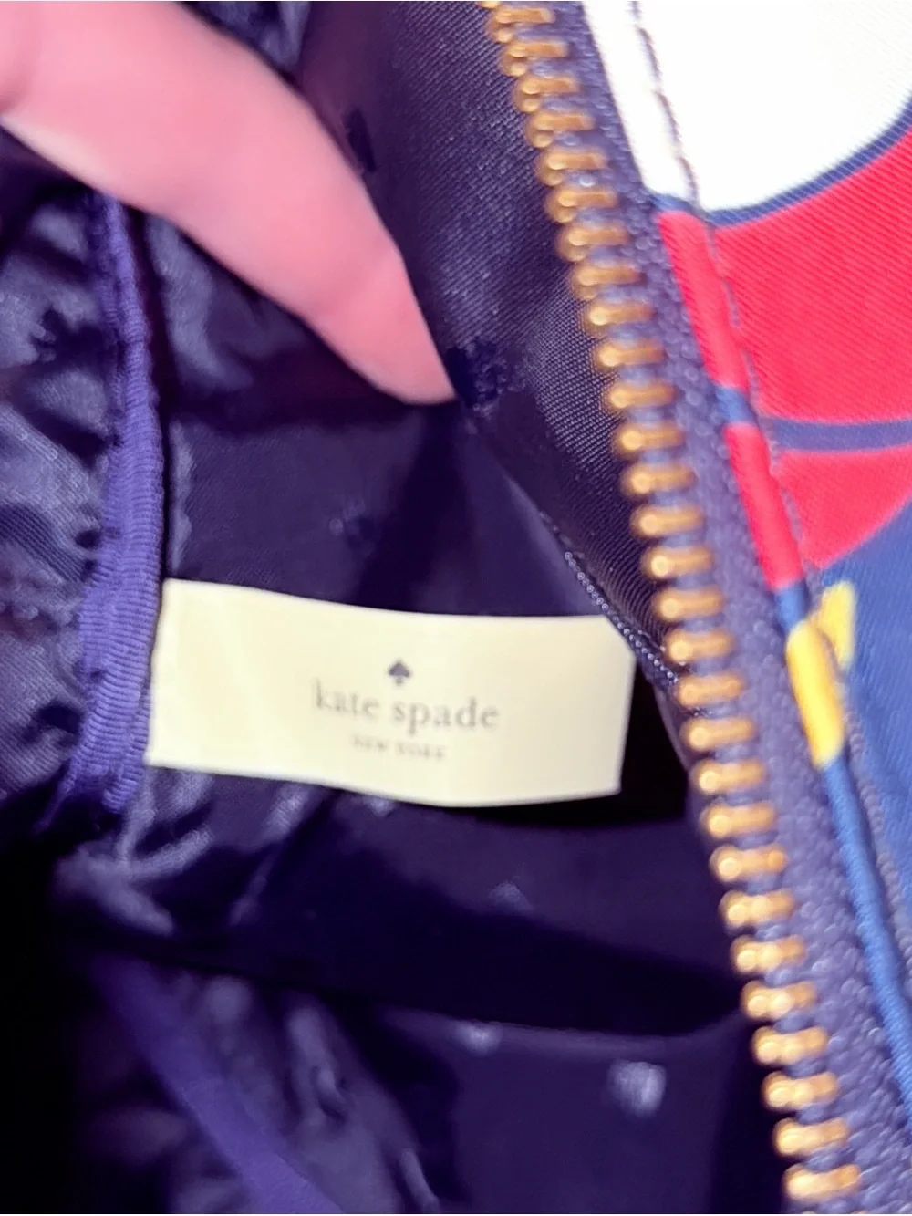kate spade navy floral backpack with matching wallet set